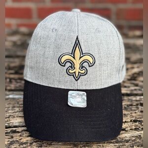 NWT Hit Wear NFL New Orleans Saints Gray Black Wool Cap w/ Fleur-de-Lis Logo T4